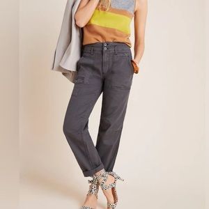 BOGO! Anthropologie The Wanderer High Rise Grey Straight Leg Cargo Pants 27